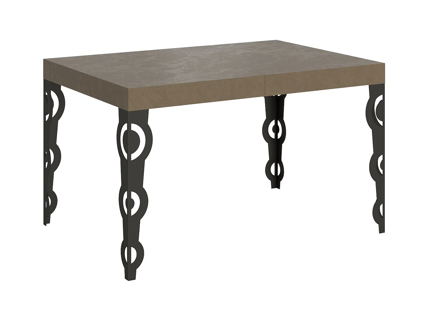 Stół rozkładany Karamay 120/380x90 cm, gołębia szarość, nogi antracytowe