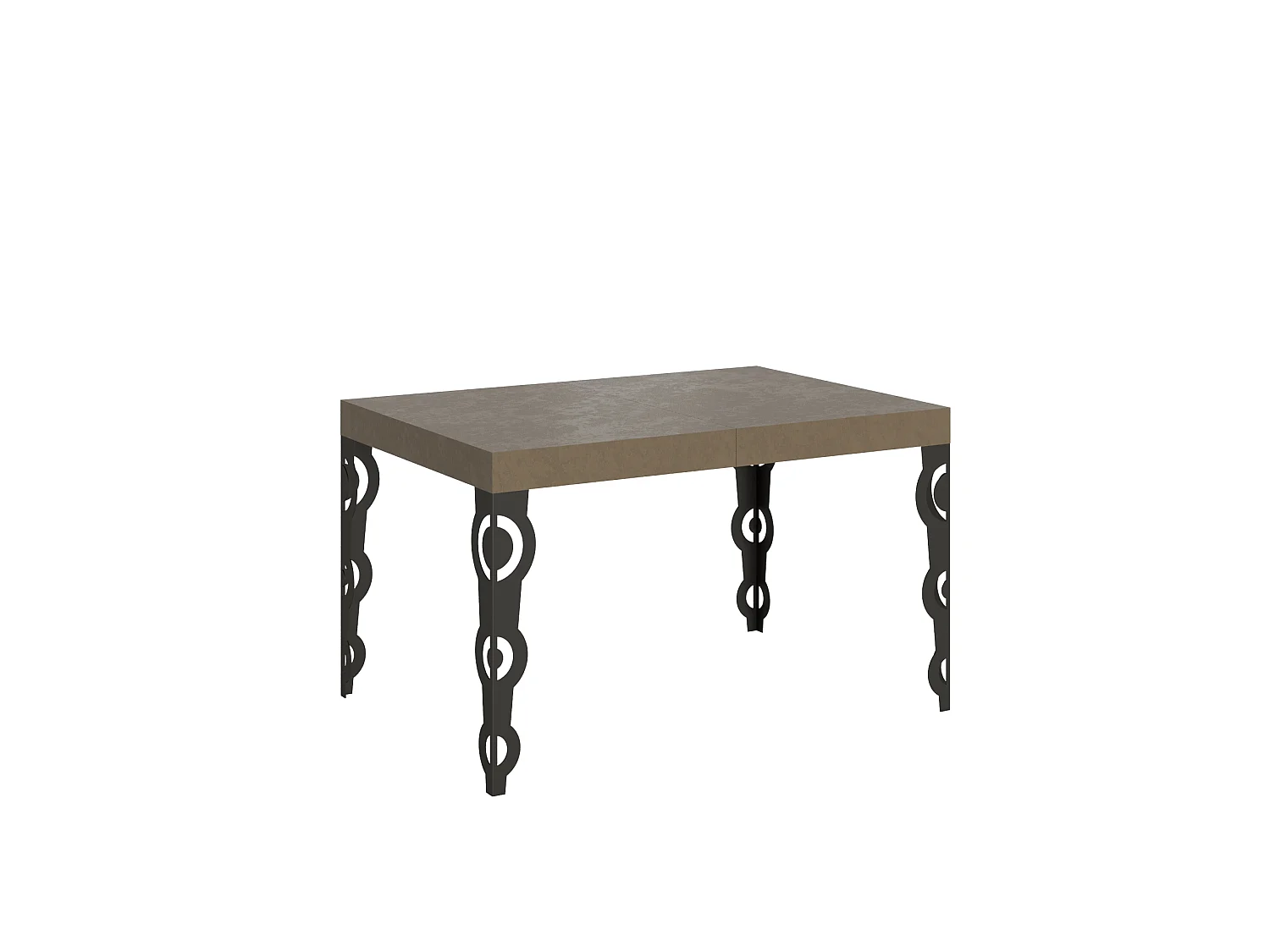 Mesa extensível Karamay 120/380x90 cm cinza pomba com pés antracite