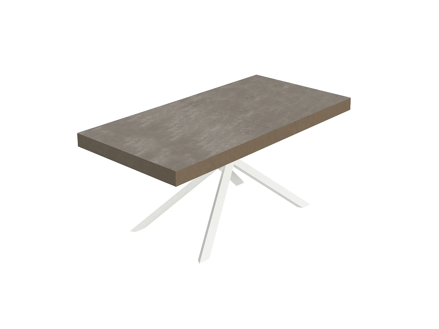 Mesa extensible Niket gris paloma 200/460x90 cm con patas blancas