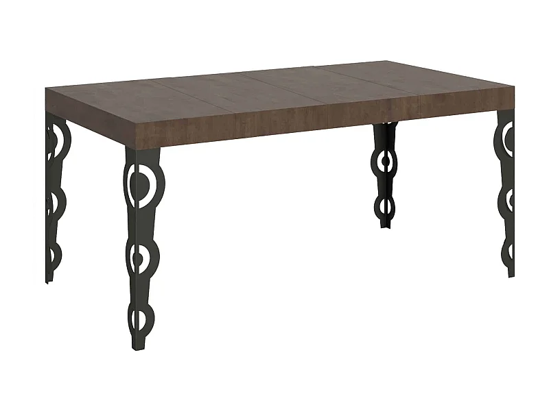 Tavolo allungabile 120/380x90 cm Karamay Premium noce gambe antracite