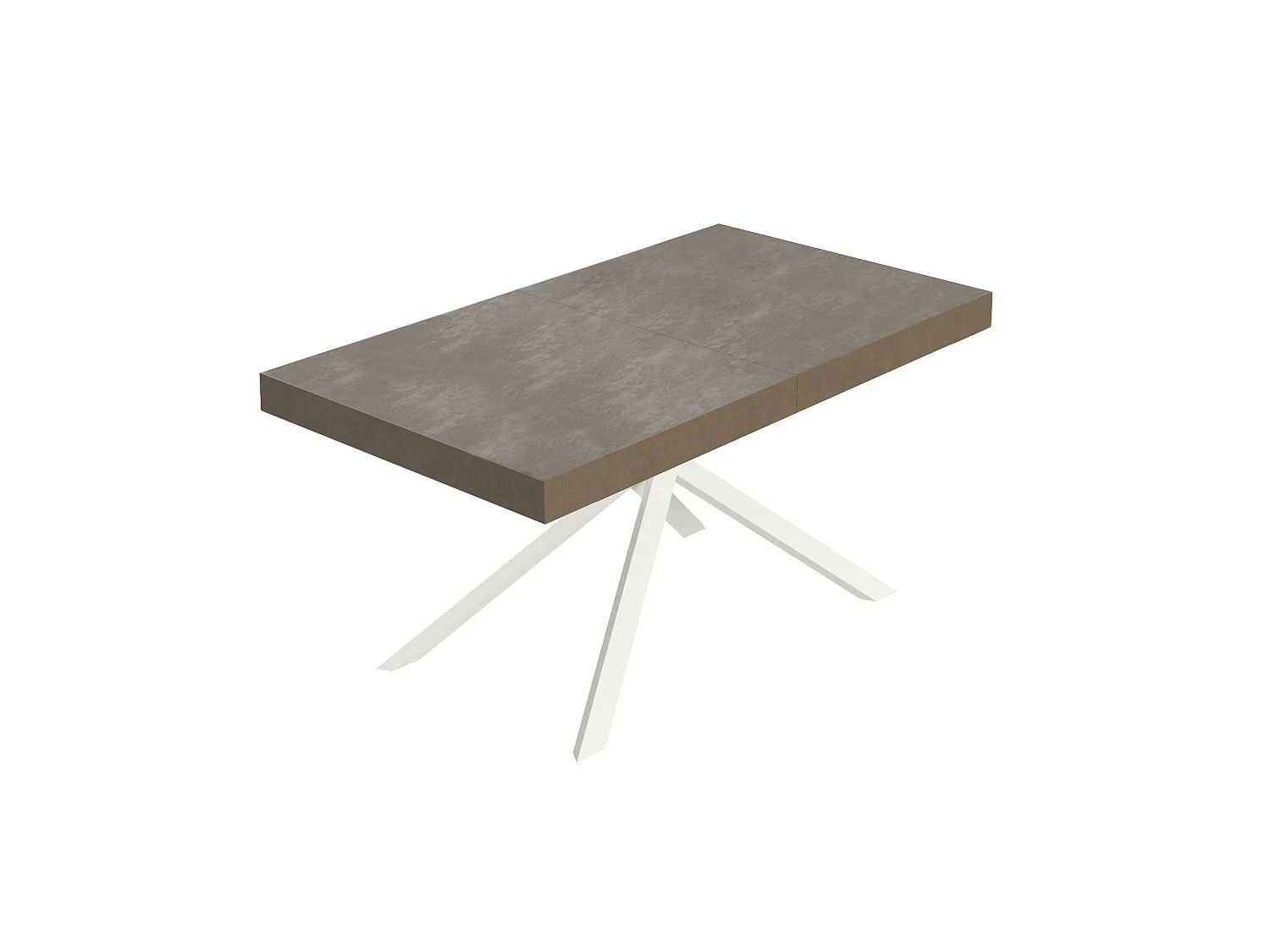 Niket duegråt udtræksbord 160/420x90 cm med hvide ben