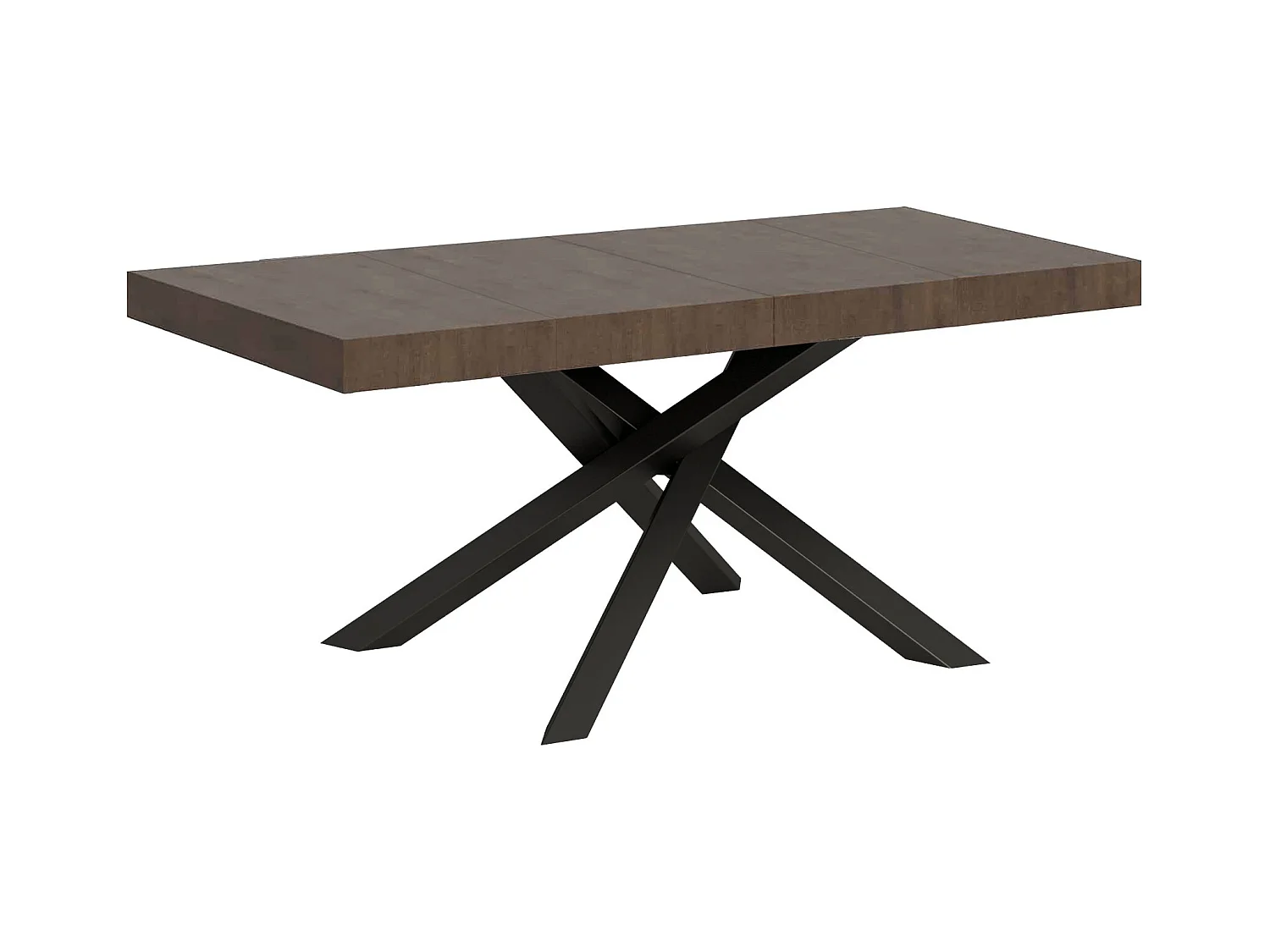 Uitschuifbare tafel 120/380x90 cm Volantis Premium walnoot antraciet poten