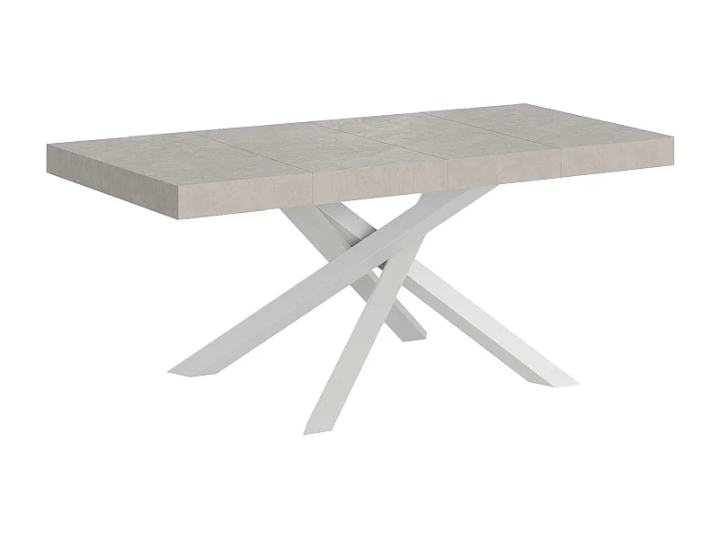 Table extensible 140/400x90 cm Volantis Premium pieds blancs cachemire