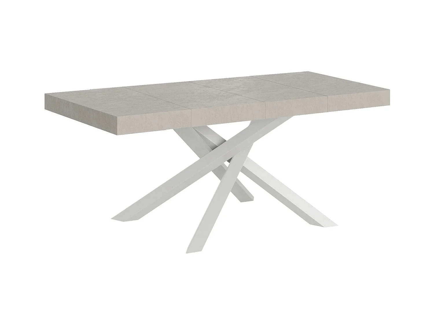Ausziehtisch 140/400x90 cm Volantis Premium Kaschmir weiße Beine