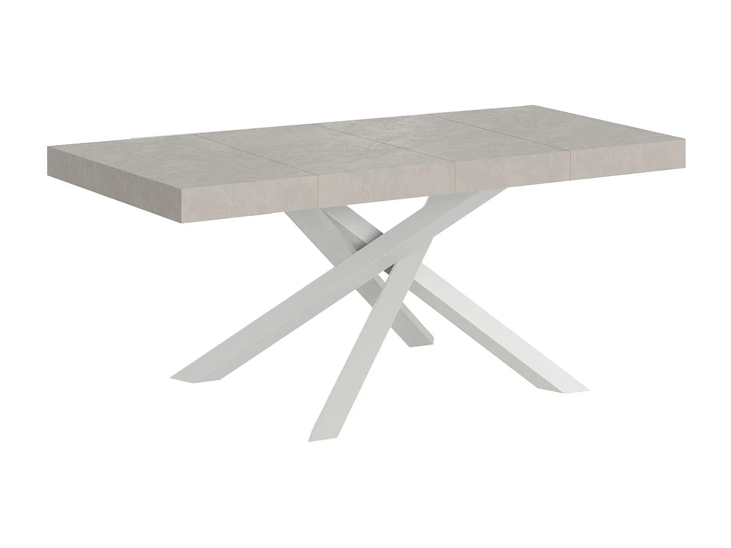 Uitschuifbare tafel 140/400x90 cm Volantis Premium kasjmier witte poten