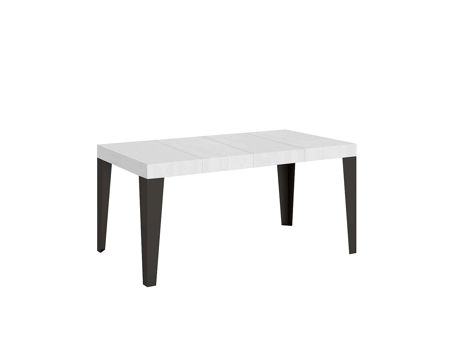 Table extensible 120/380x90 cm Flame Premium frêne blanc avec pieds anthracite