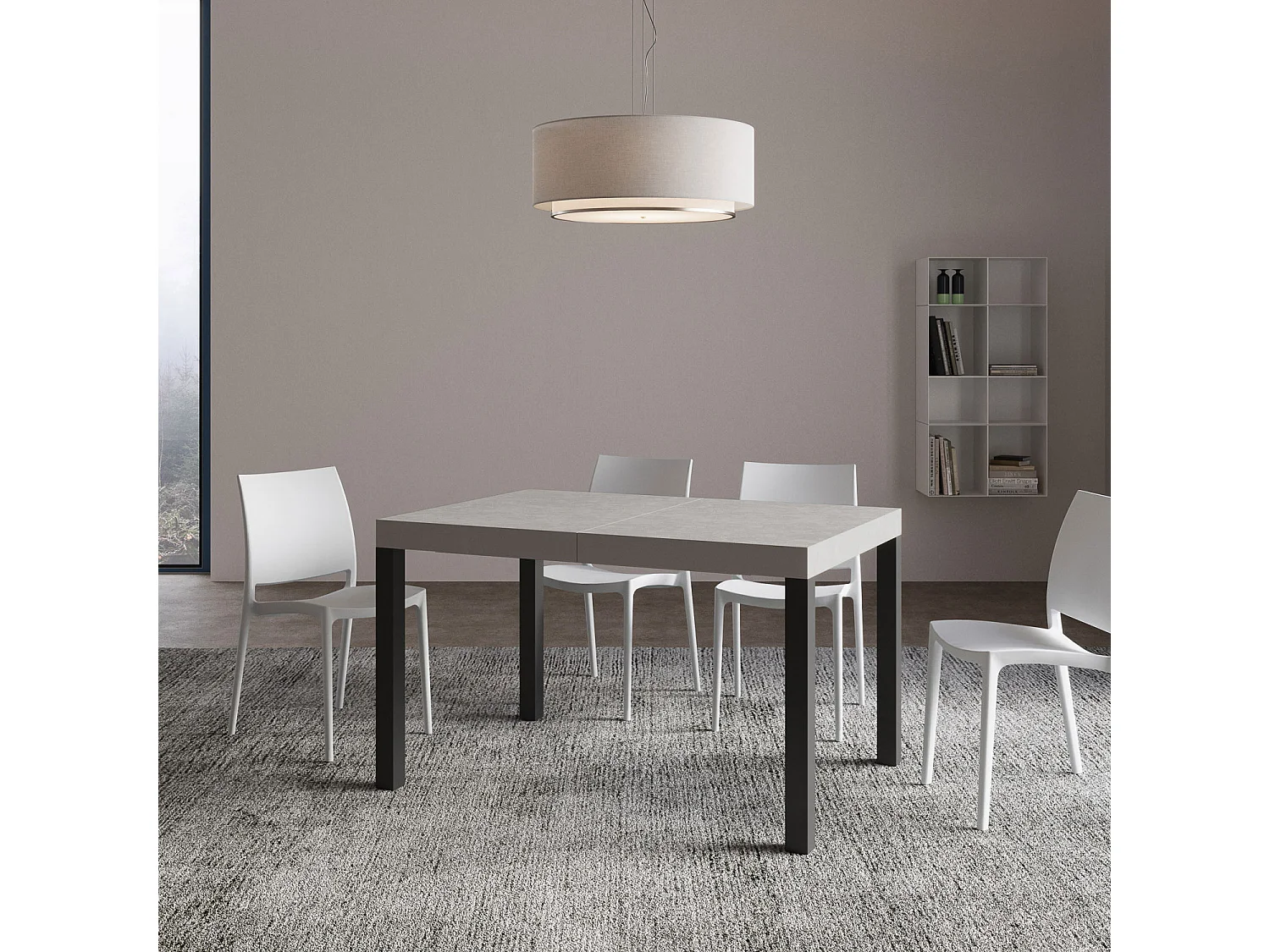 Everyday Cashmere Uitschuifbare Tafel 120/380x90 cm met Antraciet Poten