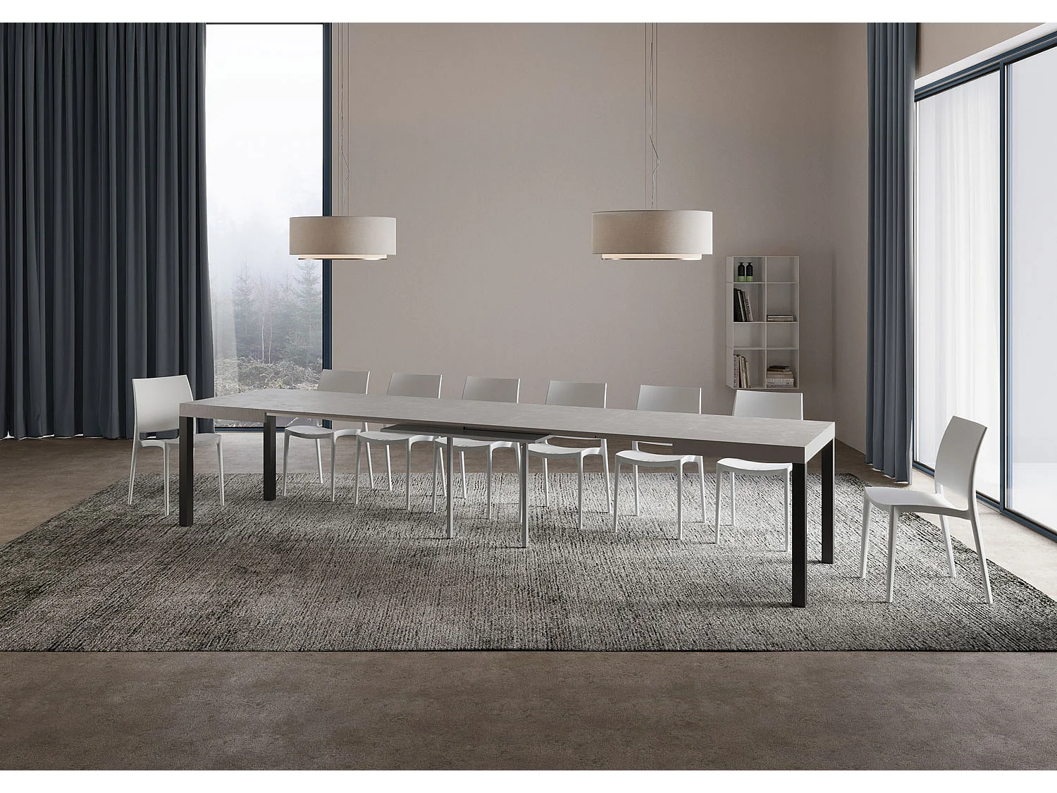 Everyday Cashmere Uitschuifbare Tafel 120/380x90 cm met Antraciet Poten