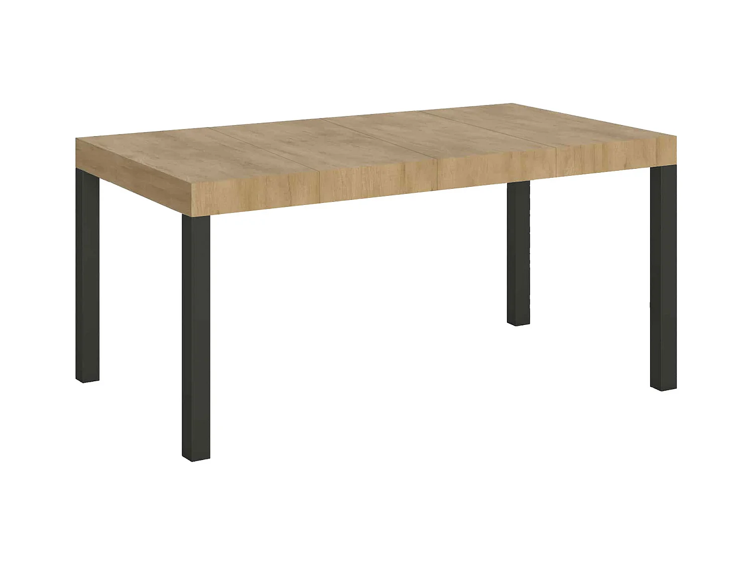 Table extensible 120/380x90 cm Everyday Premium chêne naturel avec pieds anthracite