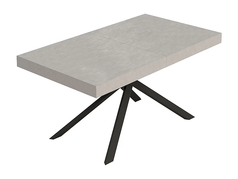 Niket kasjmier uitschuifbare tafel 160/420x90 cm met antraciet poten
