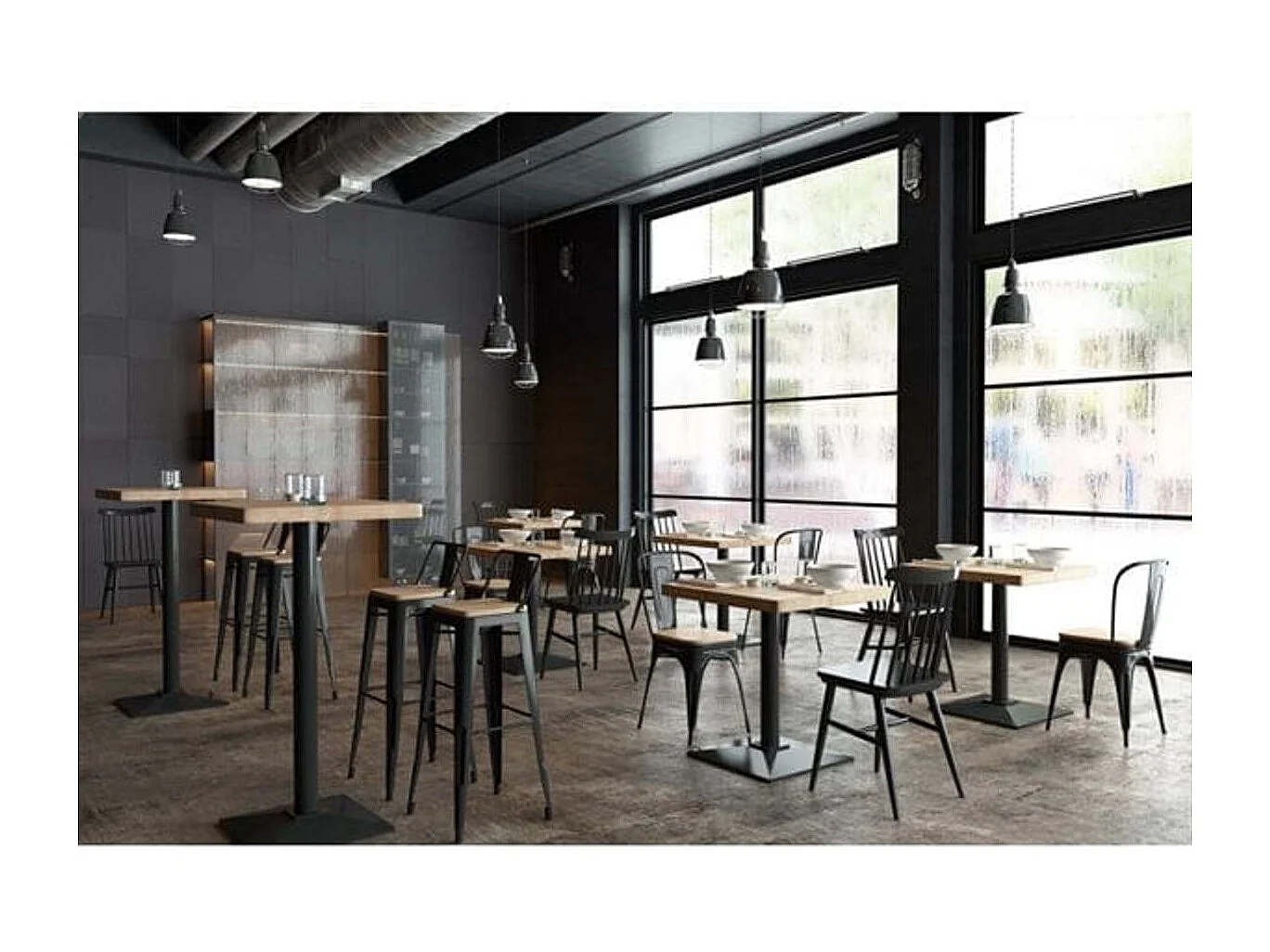 Mesa Moss roble Nordish/negro 72x70x70 cm Adec