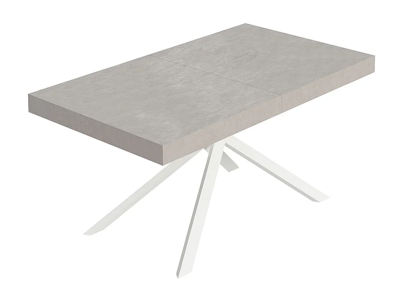 Niket Kaschmir Ausziehtisch 160/420x90 cm mit weißen Beinen