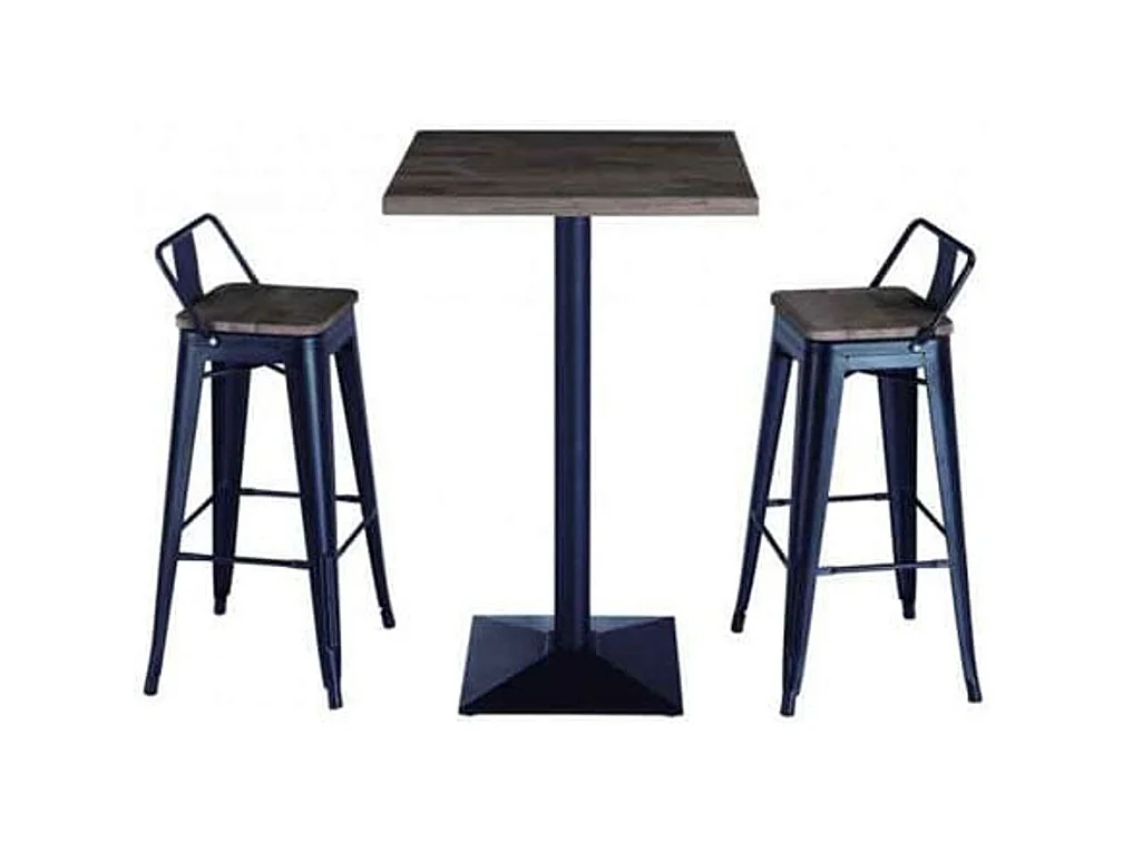 Mesa alta Moss roble American/negro 110x60x60 cm Adec