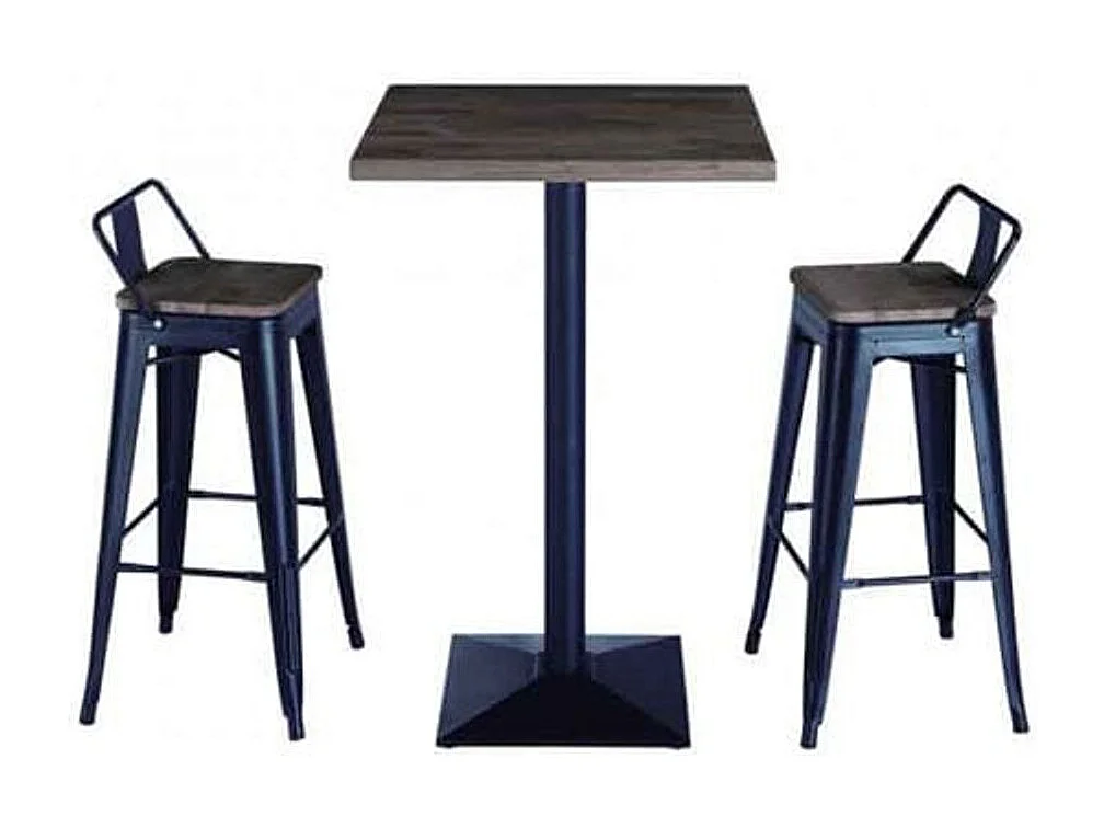 Mesa alta Moss roble American/negro 110x60x60 cm Adec