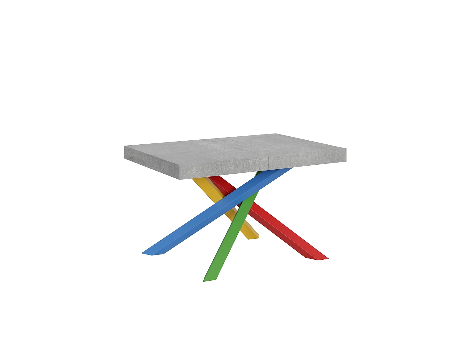 Ausziehtisch 120/380x90 cm Volantis Beton mehrfarbig Beine 4/B