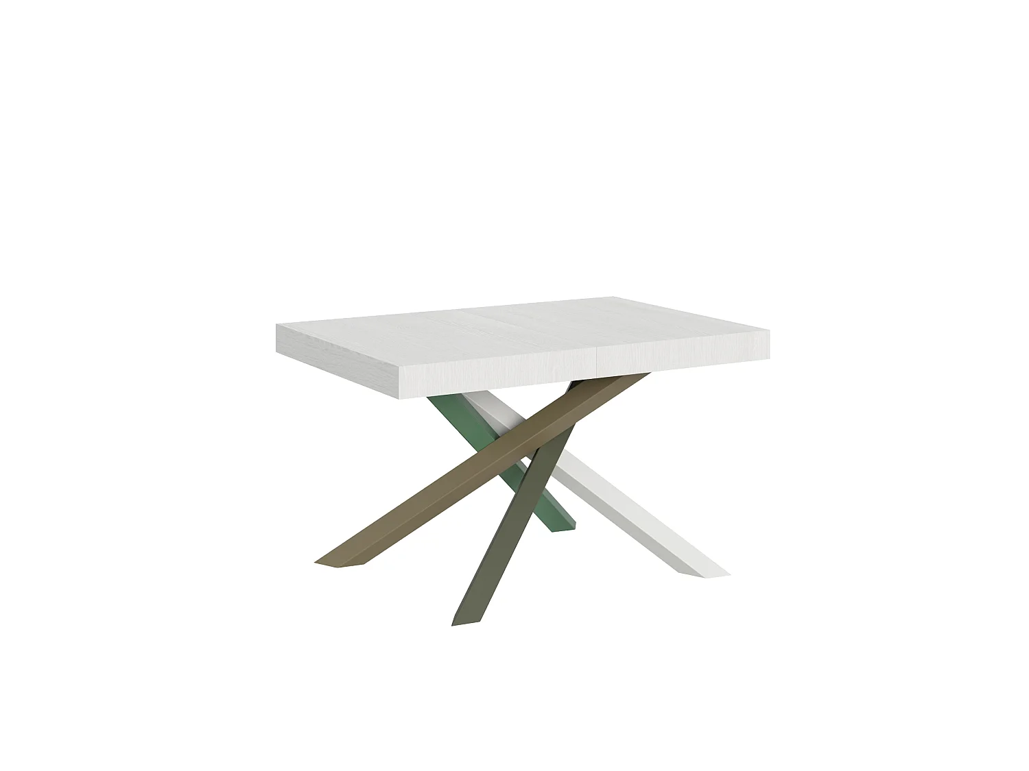 Uitschuifbare tafel 120/380x90 cm Volantis wit essen multikleurige poten 4/A