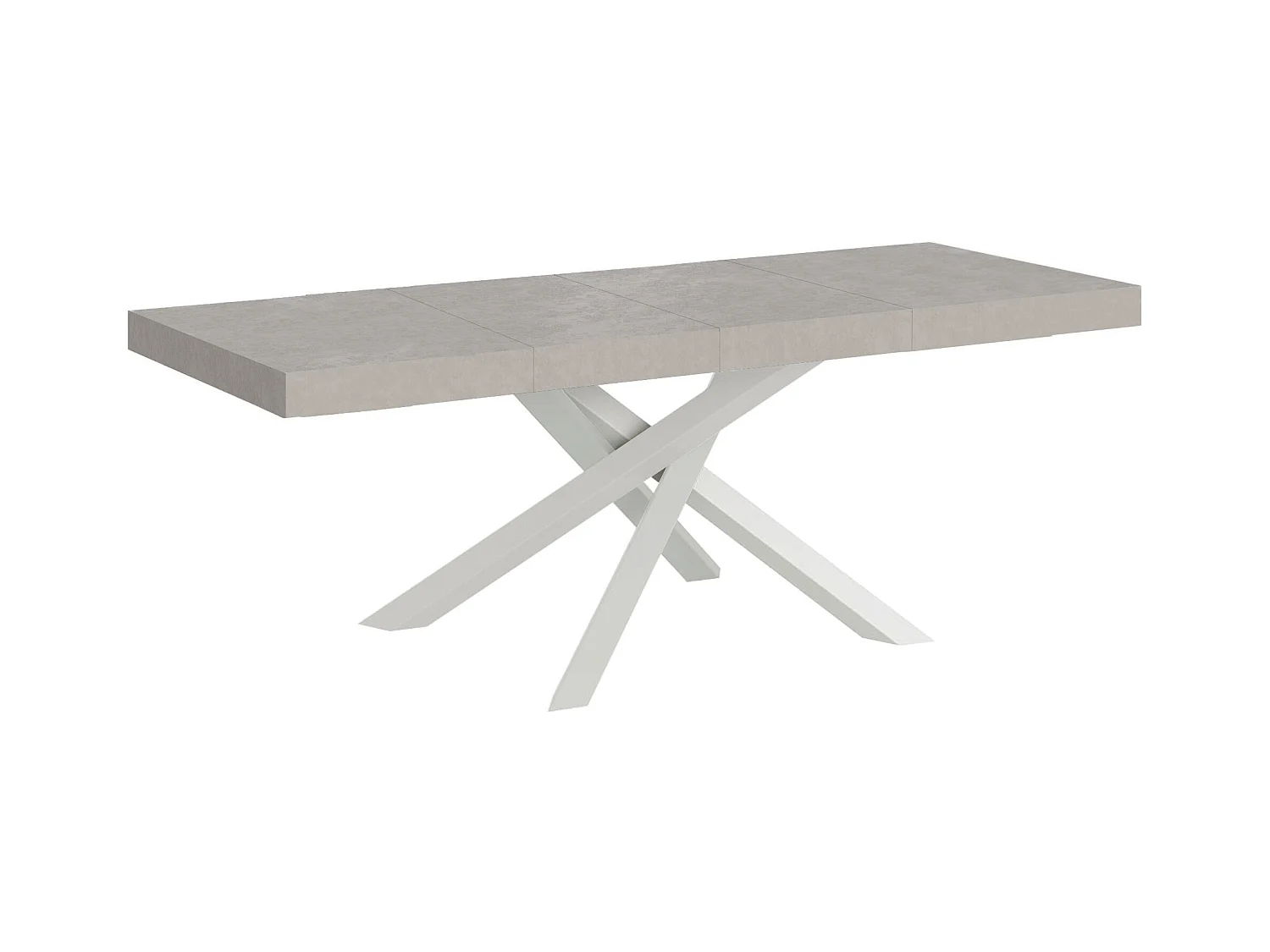 Mesa extensible Volantis Premium Cashmere 160/264x90 cm con patas blancas