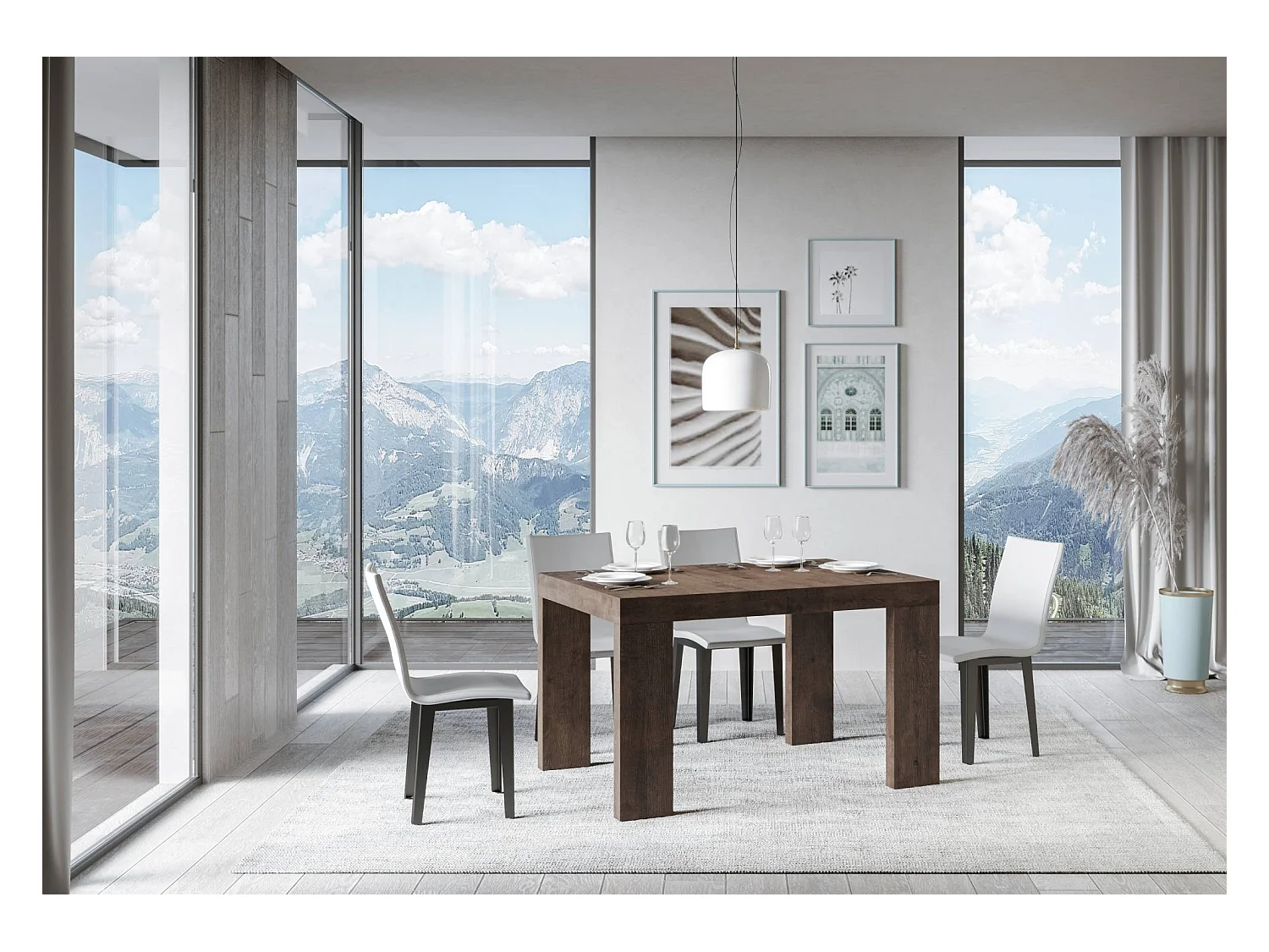 Tavolo allungabile 120/380x90 cm Roxell noce