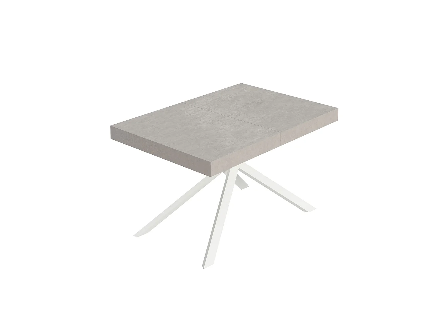Niket Kaschmir-Ausziehtisch 140/244x90 cm mit weißen Beinen