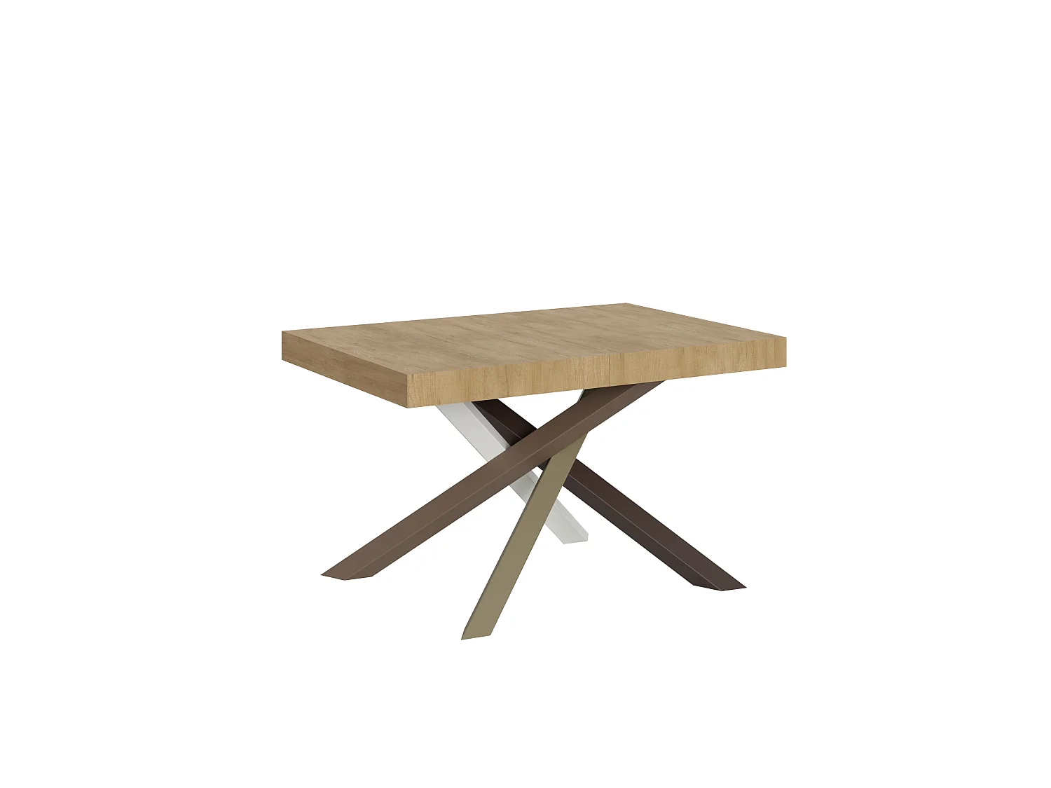 Uitschuifbare tafel 120/380x90 cm Volantis naturel eiken meerkleurige poten 4/C