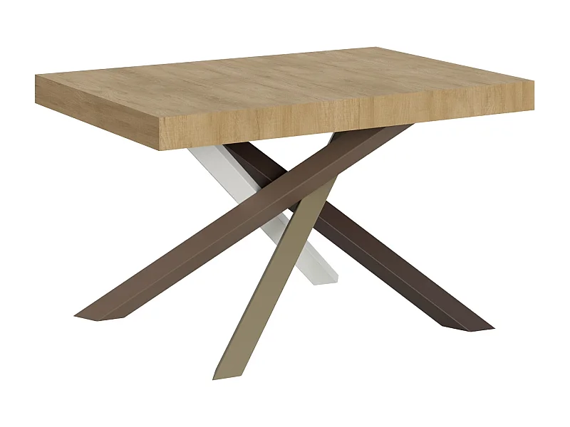 Uitschuifbare tafel 120/380x90 cm Volantis naturel eiken meerkleurige poten 4/C