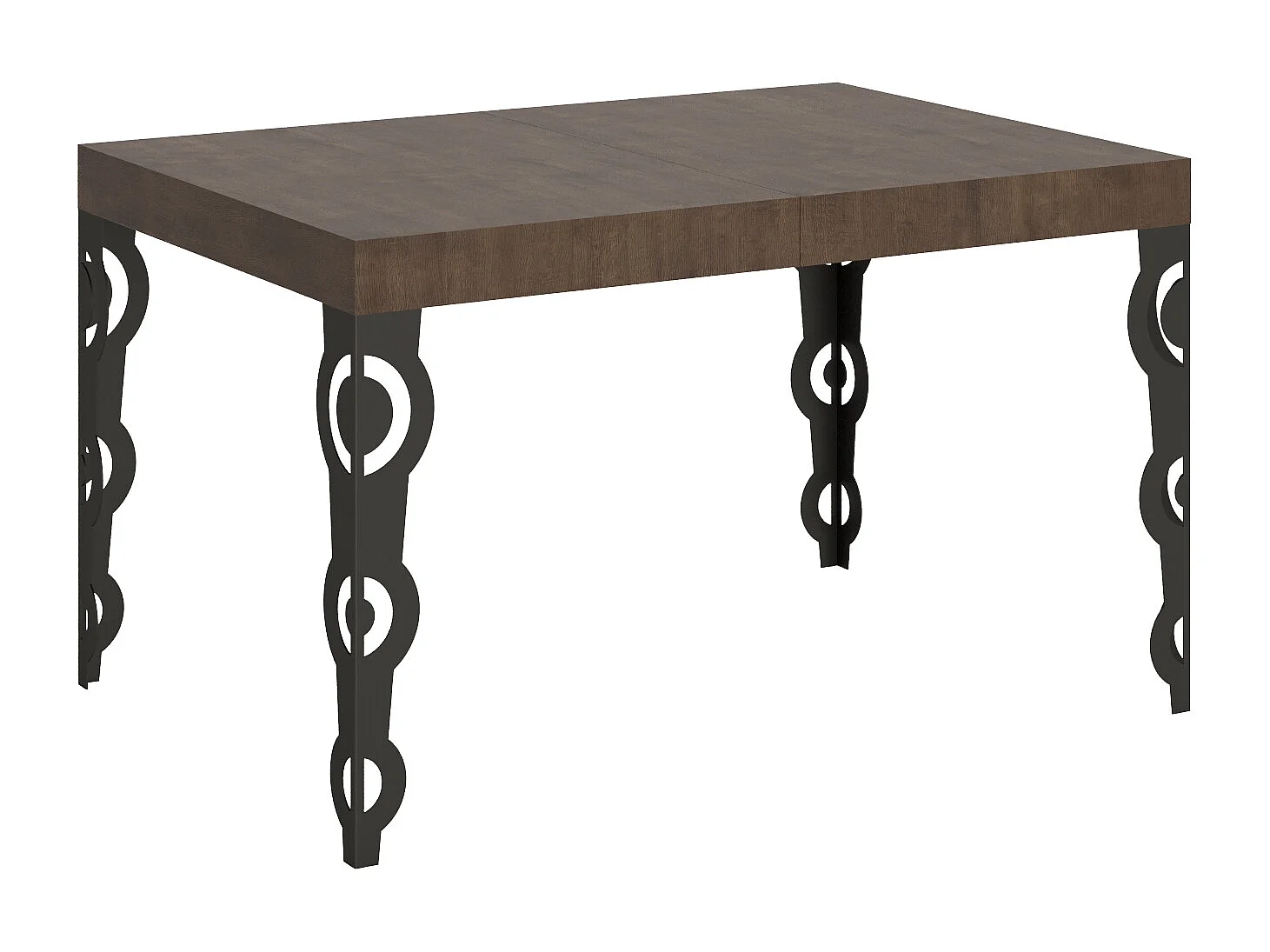 Table extensible Karamay 120/380x90 cm pieds noyer anthracite