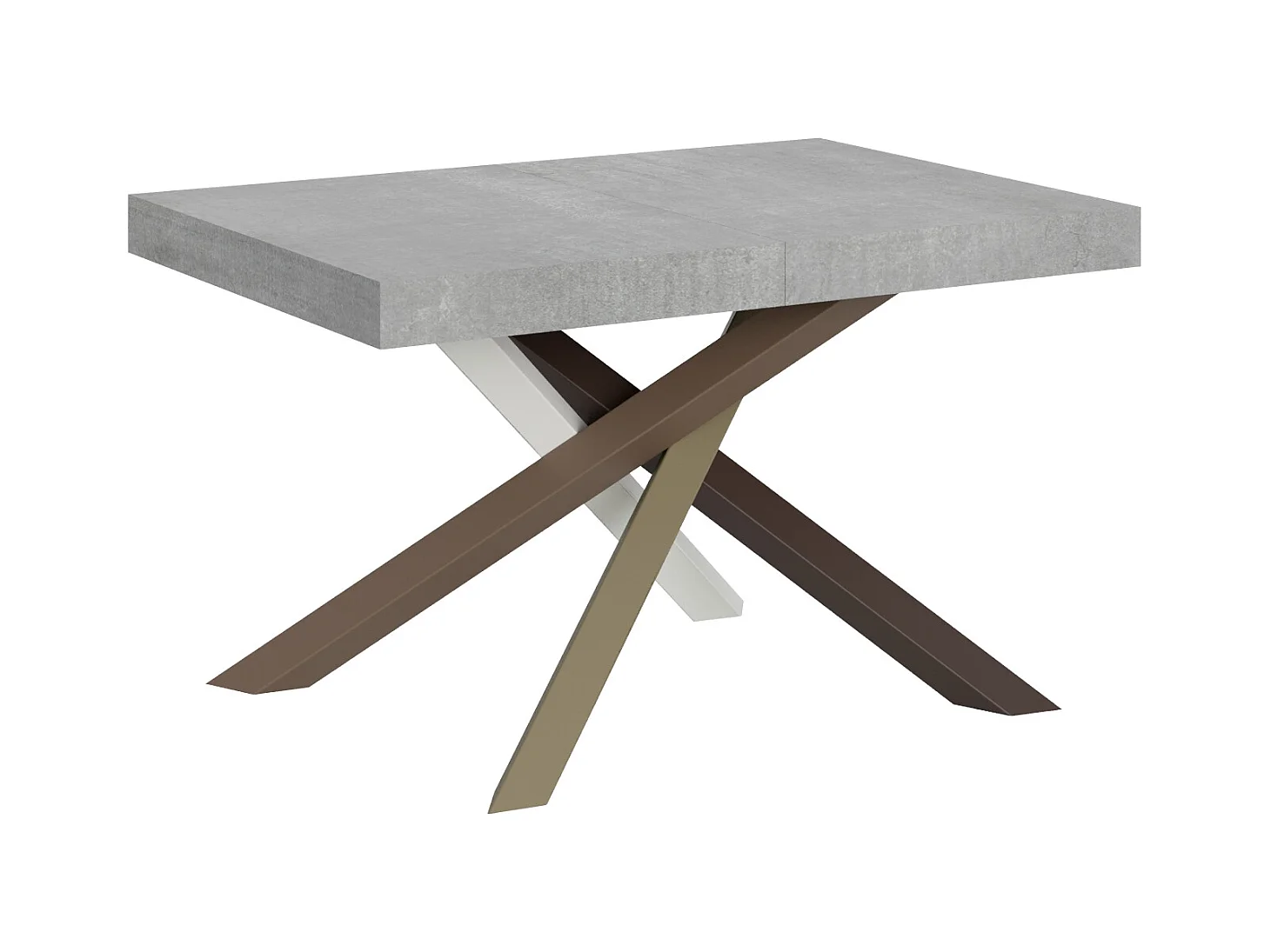 Uitschuifbare tafel 120/380x90 cm Volantis beton veelkleurige poten 4/C