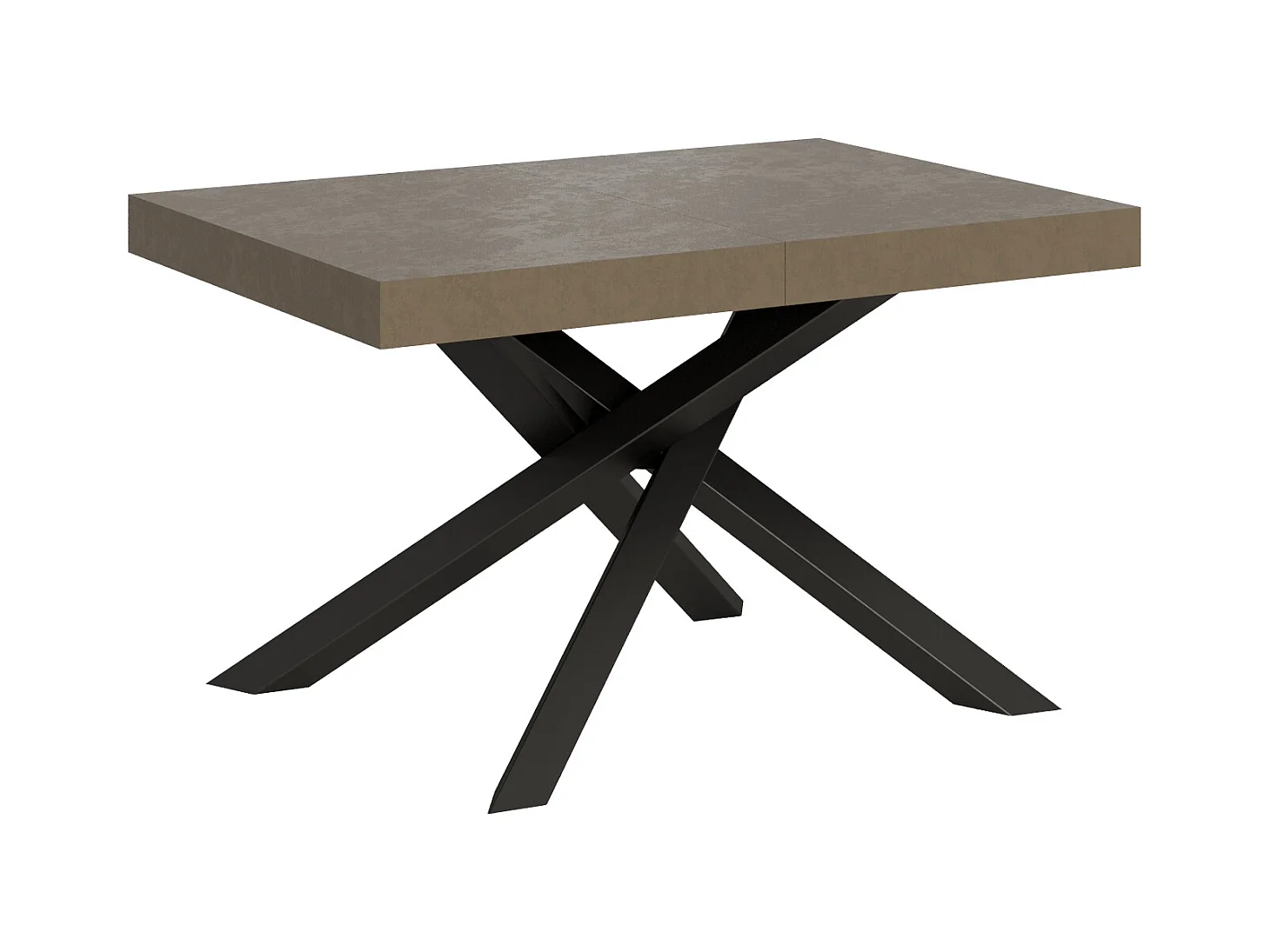 Table extensible 120/380x90 cm Volantis Premium gris tourterelle pieds anthracite