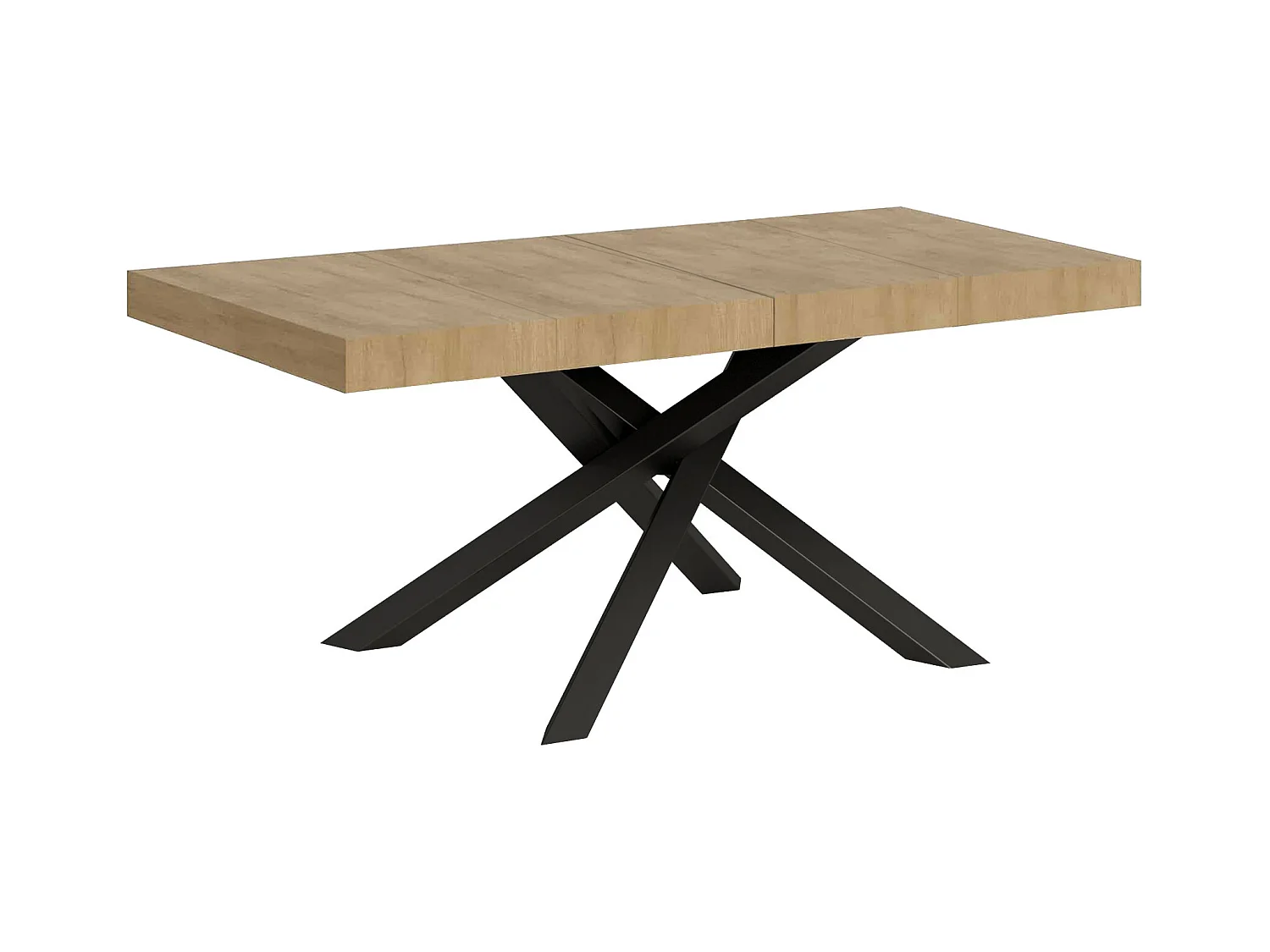 Uitschuifbare tafel 120/380x90 cm Volantis Premium naturel eiken antraciet poten
