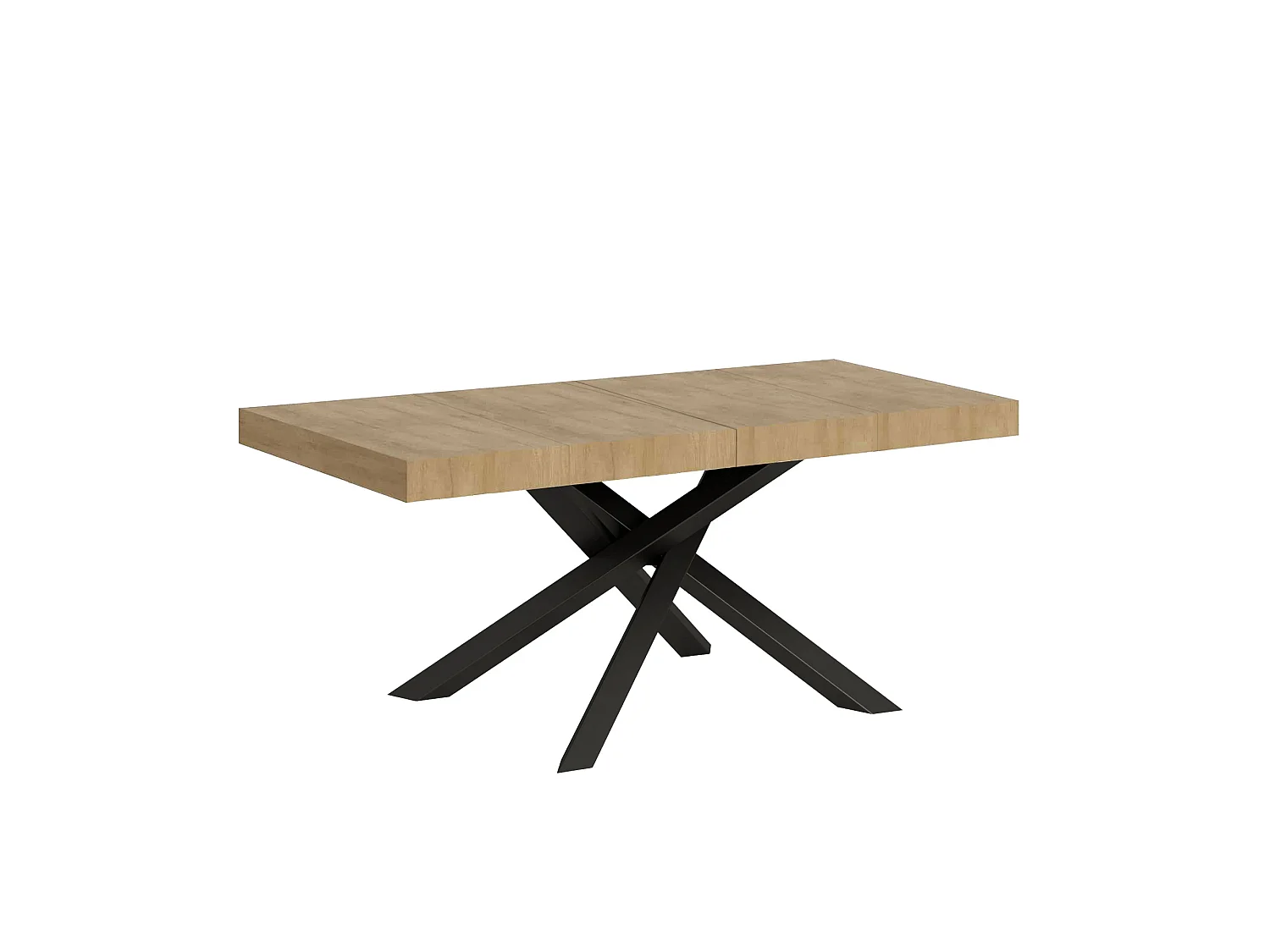 Uitschuifbare tafel 120/380x90 cm Volantis Premium naturel eiken antraciet poten