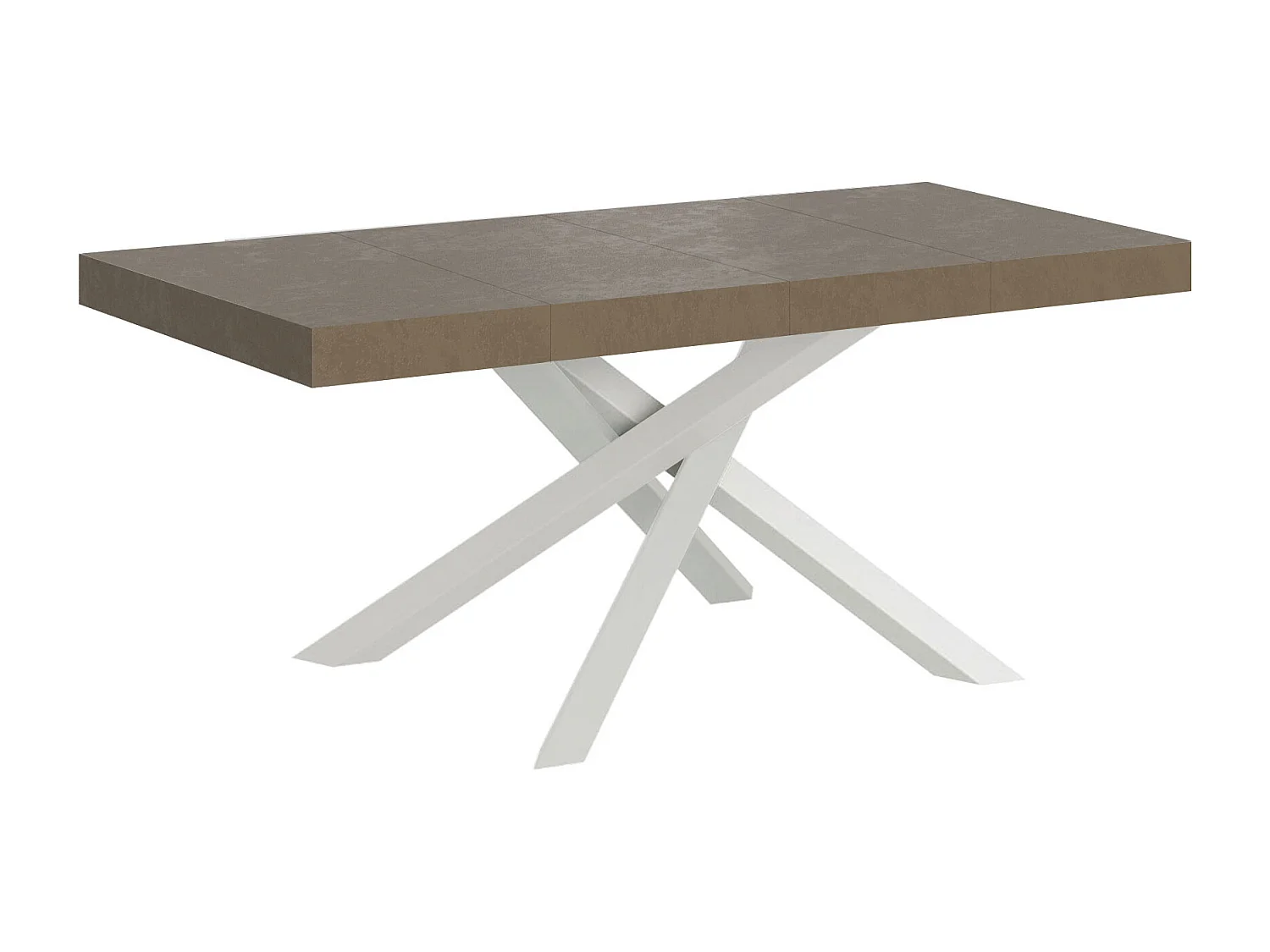 Volantis Premium duifgrijze uitschuifbare tafel 140/400x90 cm met witte poten