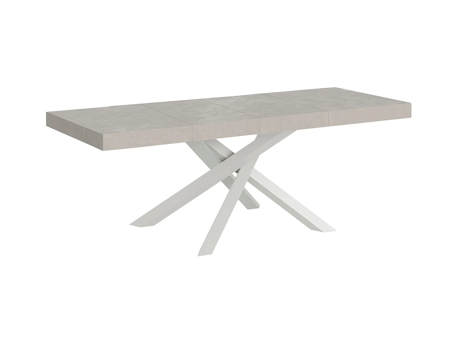 Ausziehtisch 180/440x90 cm Volantis Premium Kaschmir weiße Beine