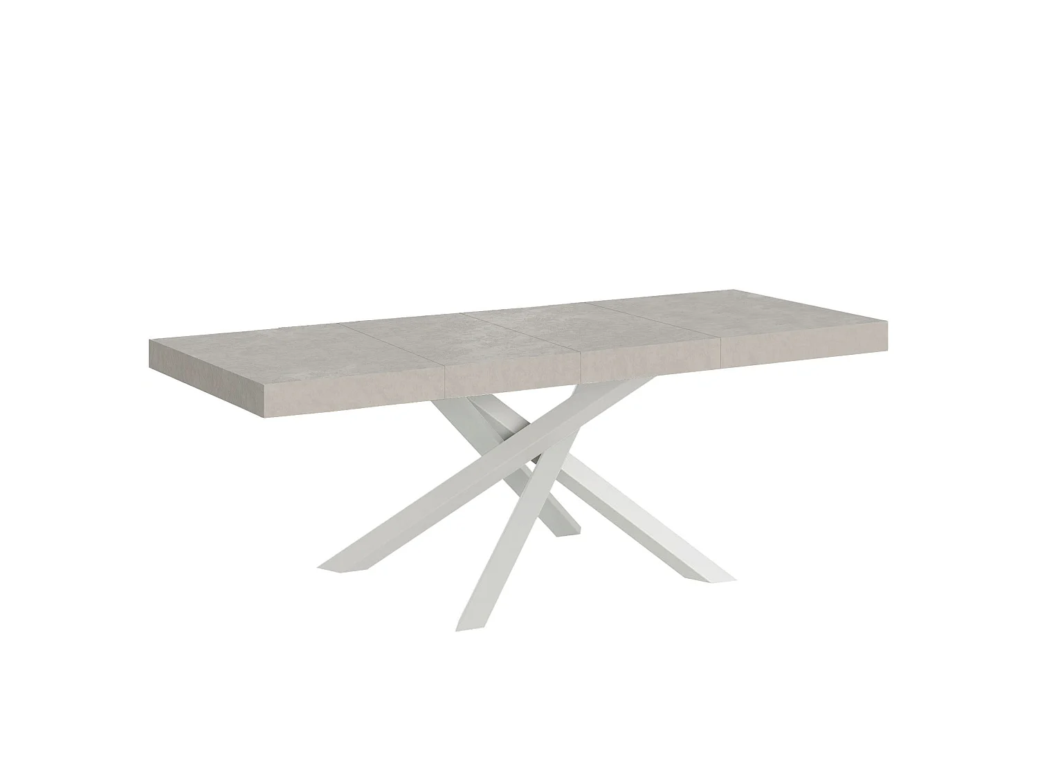 Ausziehtisch 180/440x90 cm Volantis Premium Kaschmir weiße Beine