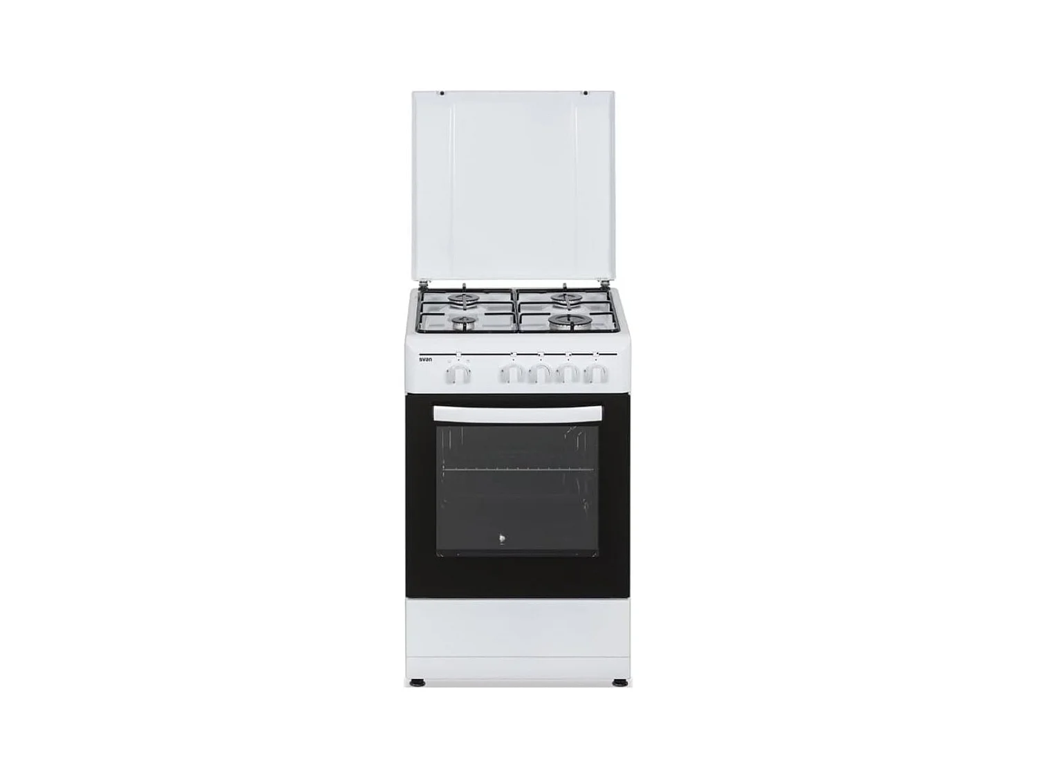 Cocina de gas con horno Svan SKKG4500TM 4 zonas 55L con tapa blanco 50 cm