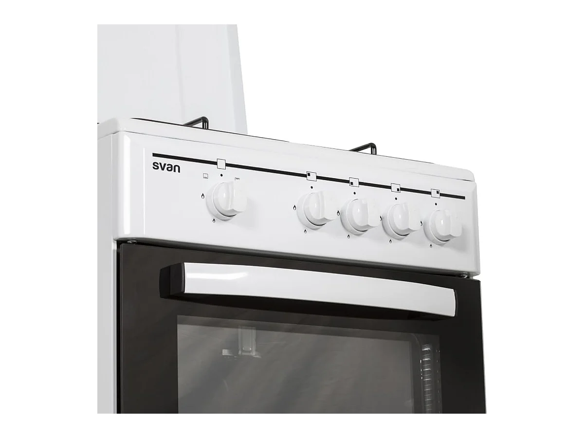 Cocina de gas con horno Svan SKKG4500TM 4 zonas 55L con tapa blanco 50 cm