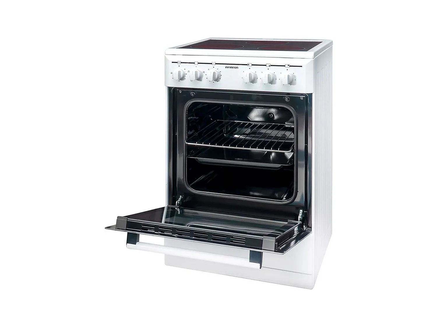 Cocina eléctrica CC-V350G Infiniton vitrocerámica+horno eléctrico 48L blanco/negro 85,5x50x56,5 cm