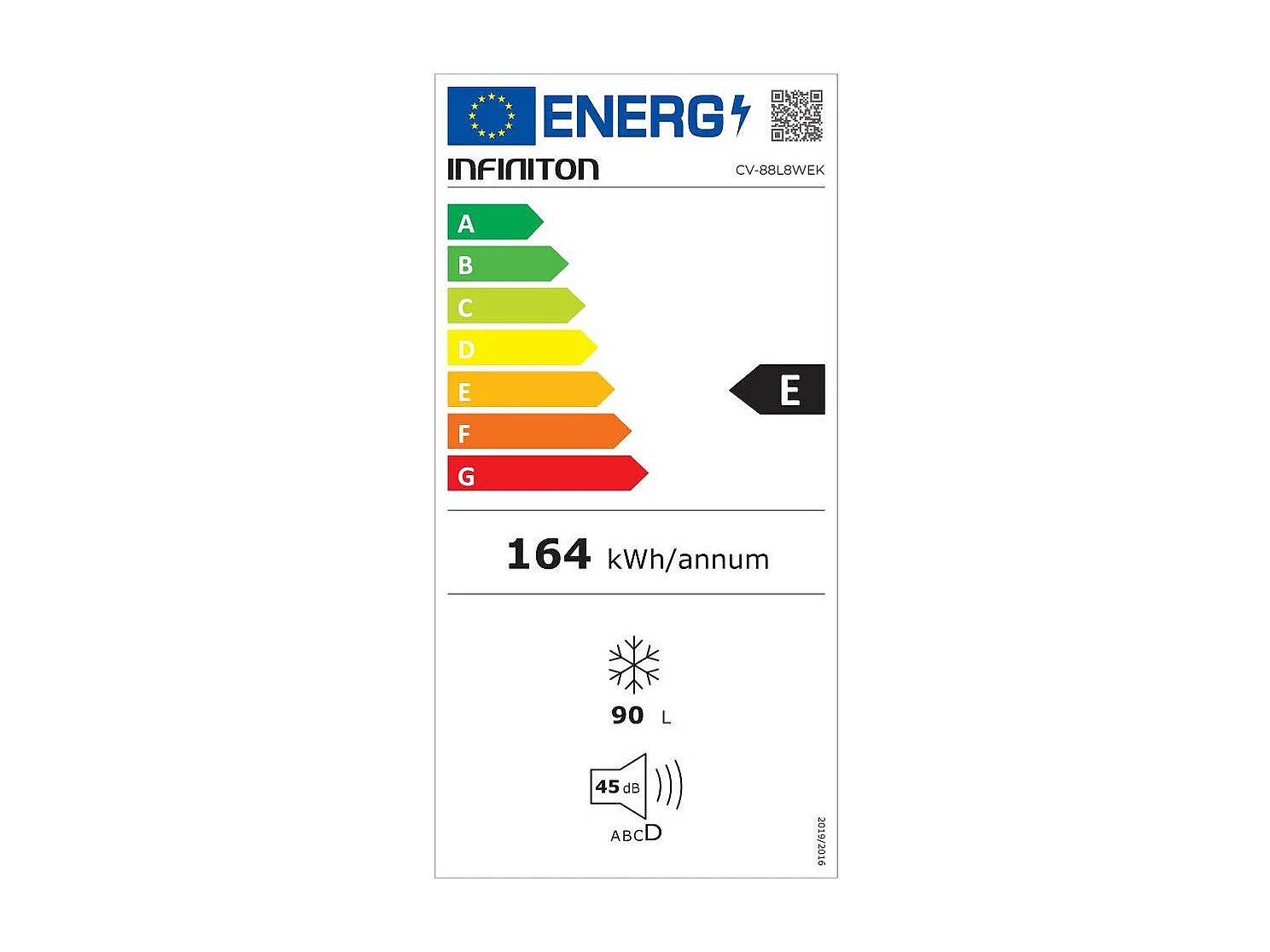 Congelador vertical Infiniton CV-88L8WEK Defrost 85L E blanco 84,5 cm