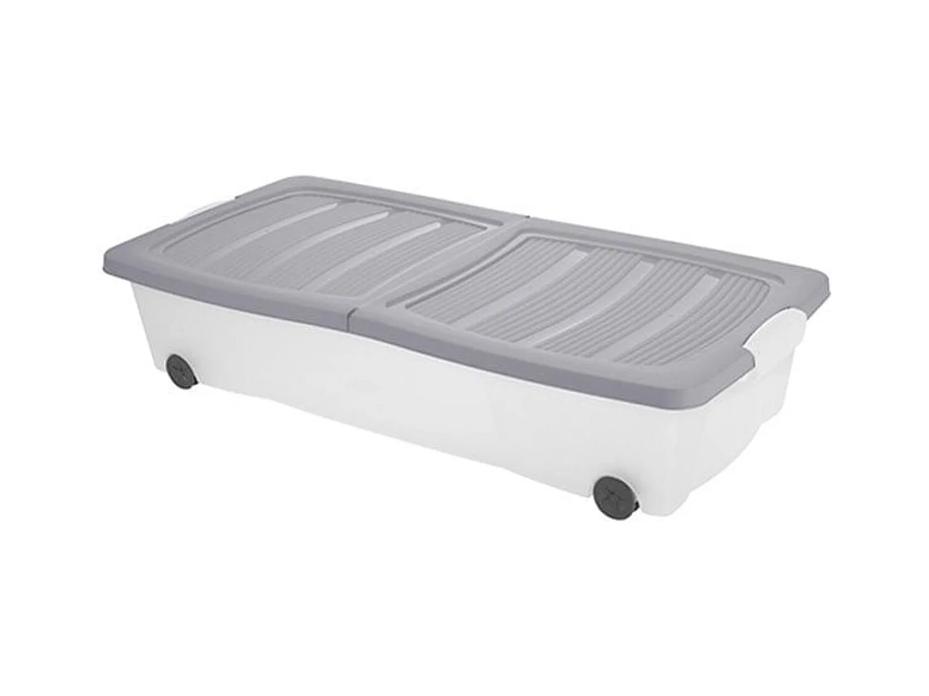 Caja multiusos con ruedas gris 80 x 40 cm