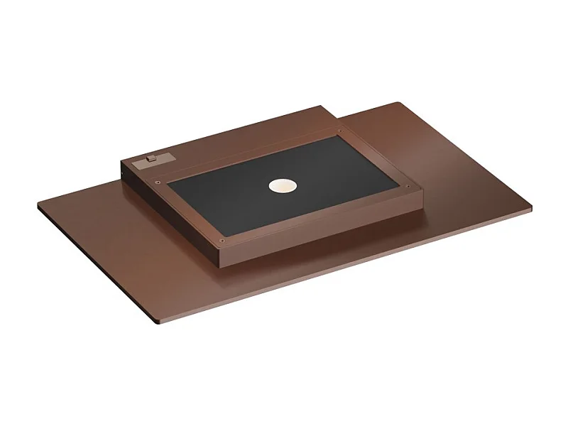 Pla XL Corten - 35W LED wandlamp met CCT-schakelaar 2700K/3200K/4000K in aluminium, opwaartse wandlamp - Beneito & Faure