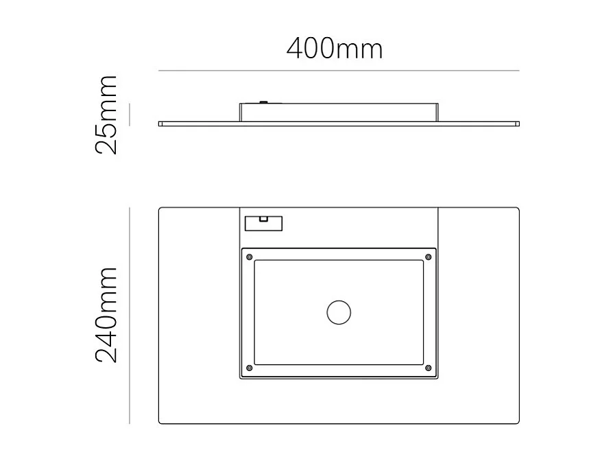 Applique murale LED Pla XL Corten 35 W, interrupteur CCT 2700 K/3200 K/4000 K, aluminium, éclairage vers le haut - Beneito & Faure