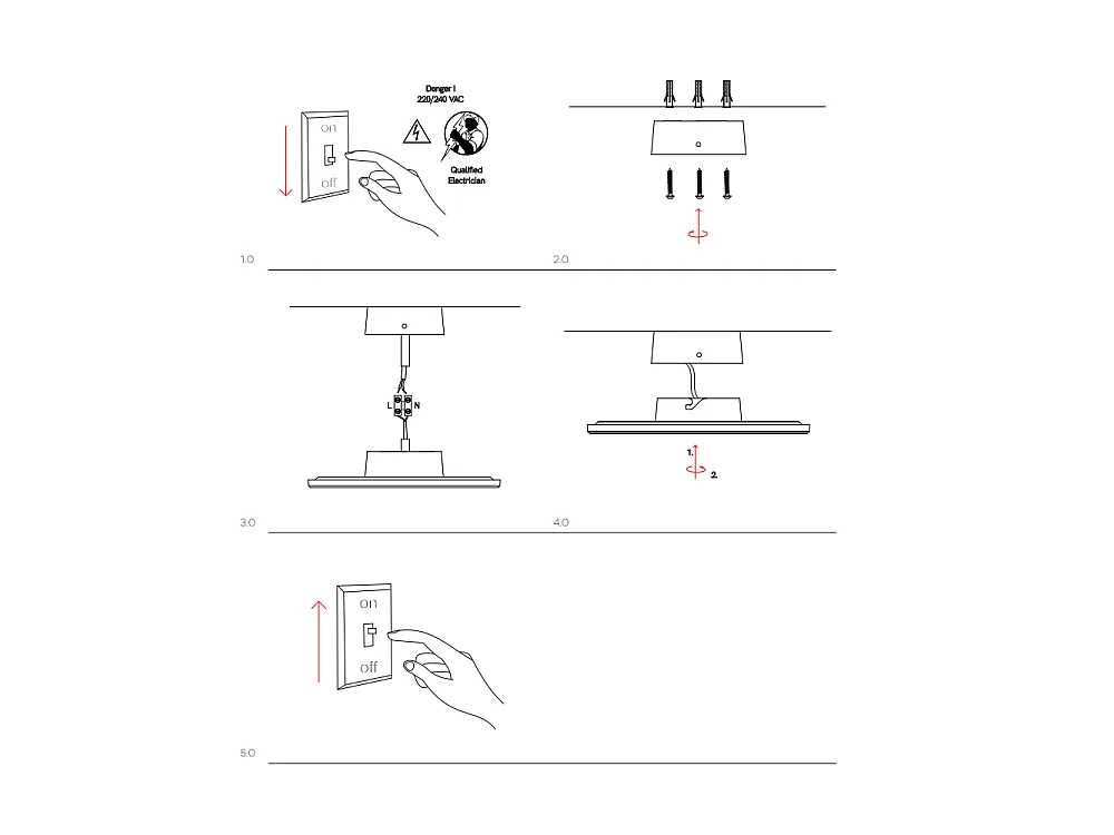 Mac Mini Wall Bianco - Applique a led da muro 6W CCT Switch 2700K/3200K/4000K in alluminio, Luce murale a 360 Gradi - Beneito & Faure