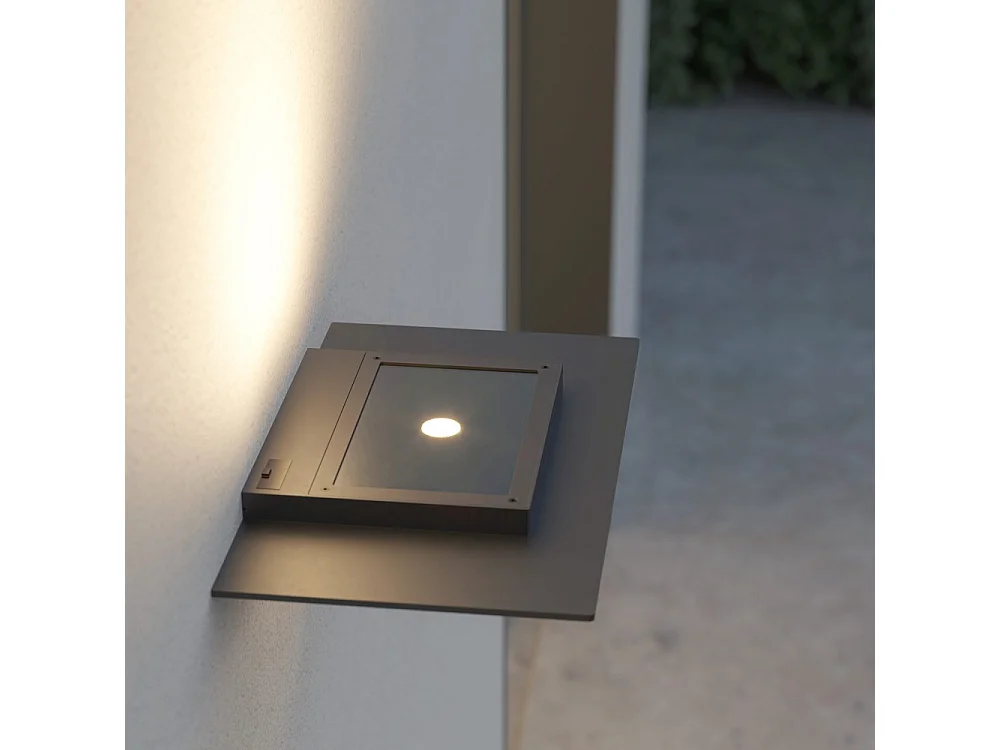Applique murale LED Mini Pla Corten 20 W, interrupteur CCT, aluminium 2700 K/3200 K/4000 K, éclairage vers le haut - Beneito & Faure