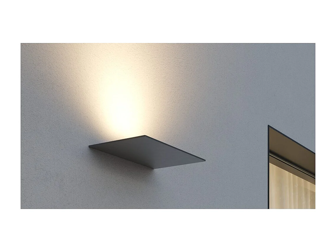 Applique murale LED Pla XL Blanc 35 W avec interrupteur CCT, 2700 K/3200 K/4000 K, aluminium, éclairage vers le haut - Beneito & Faure