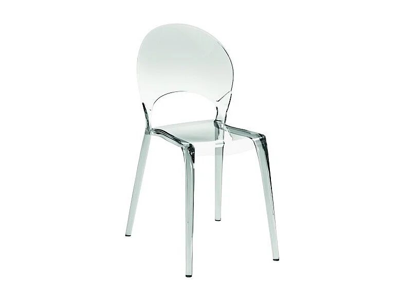 Pearl - Polycarbonat-Stuhl für Wohnzimmer und Esszimmer - Transparente Monocoque-Struktur Steine