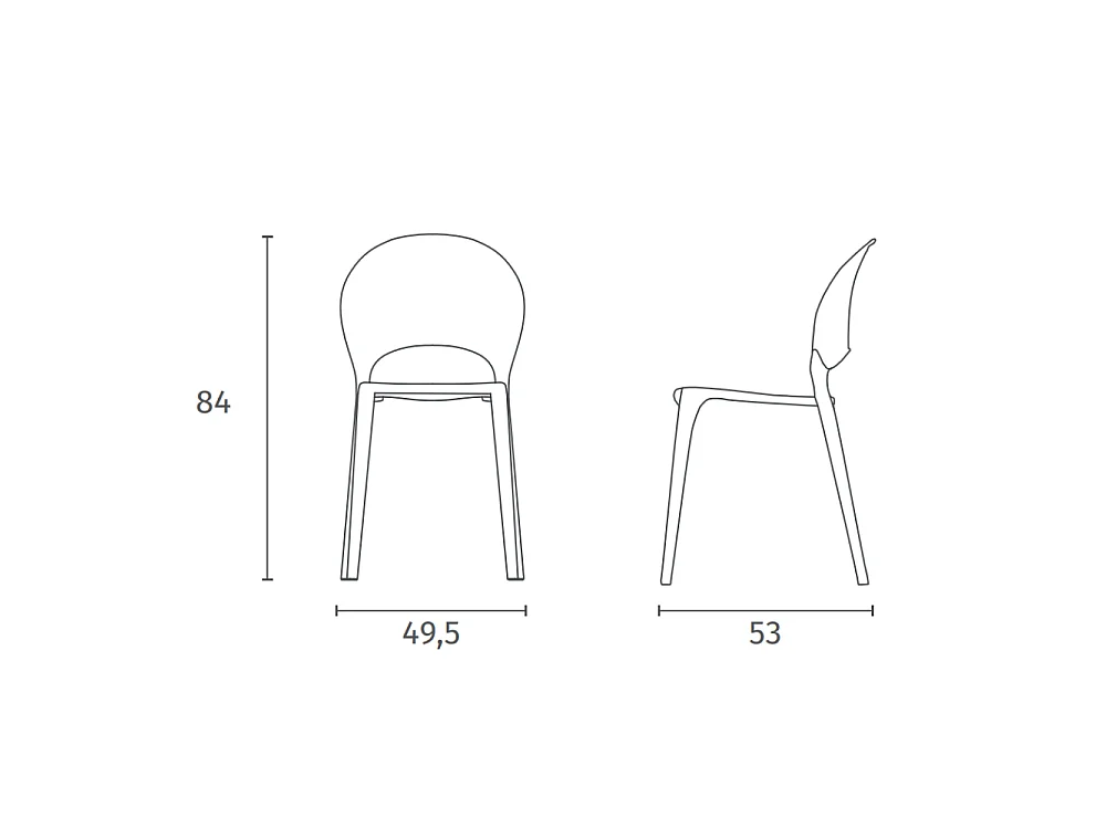 Pearl - Chaise en polycarbonate pour salon et salle à manger - Structure monocoque transparente Pierres