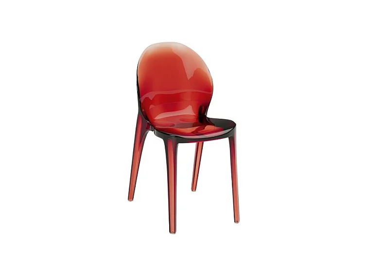 Ruby - Chaise en polycarbonate pour salon et salle à manger - Structure monocoque Rossa Stones