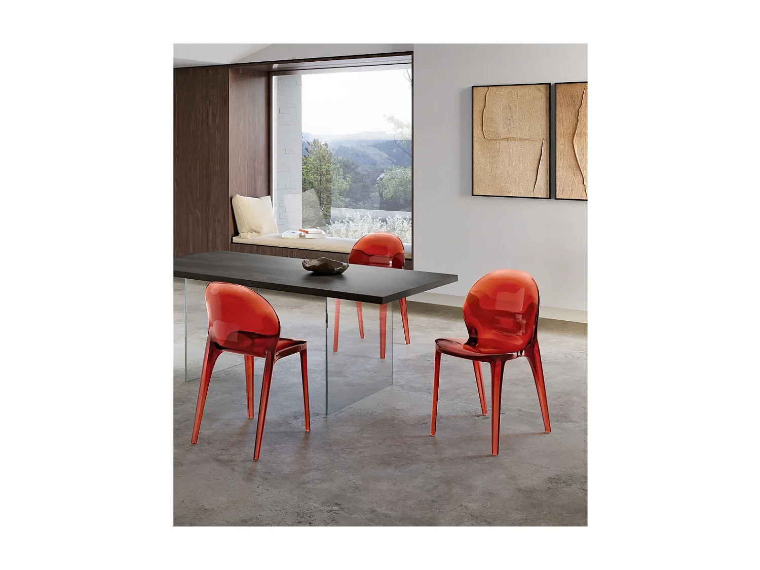 Ruby - Polycarbonat-Stuhl für Wohnzimmer und Esszimmer - Monocoque-Struktur Rossa Stones