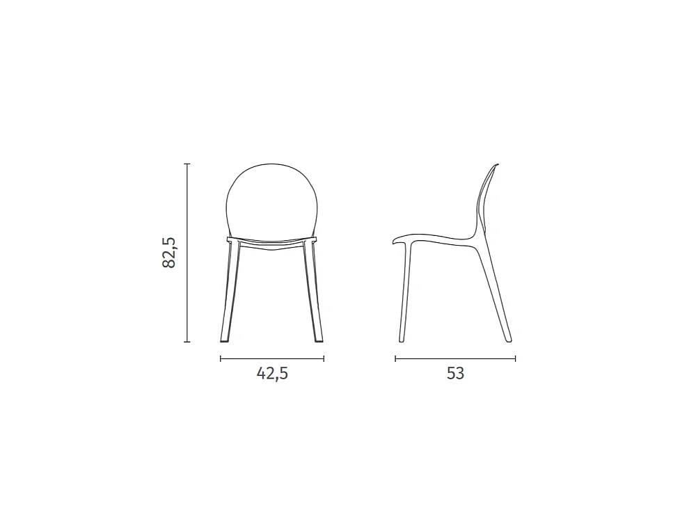 Ruby - Polycarbonat-Stuhl für Wohnzimmer und Esszimmer - Monocoque-Struktur Rossa Stones
