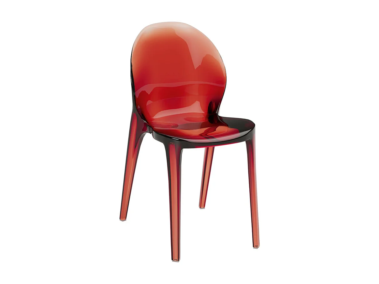 Ruby - Chaise en polycarbonate pour salon et salle à manger - Structure monocoque Rossa Stones