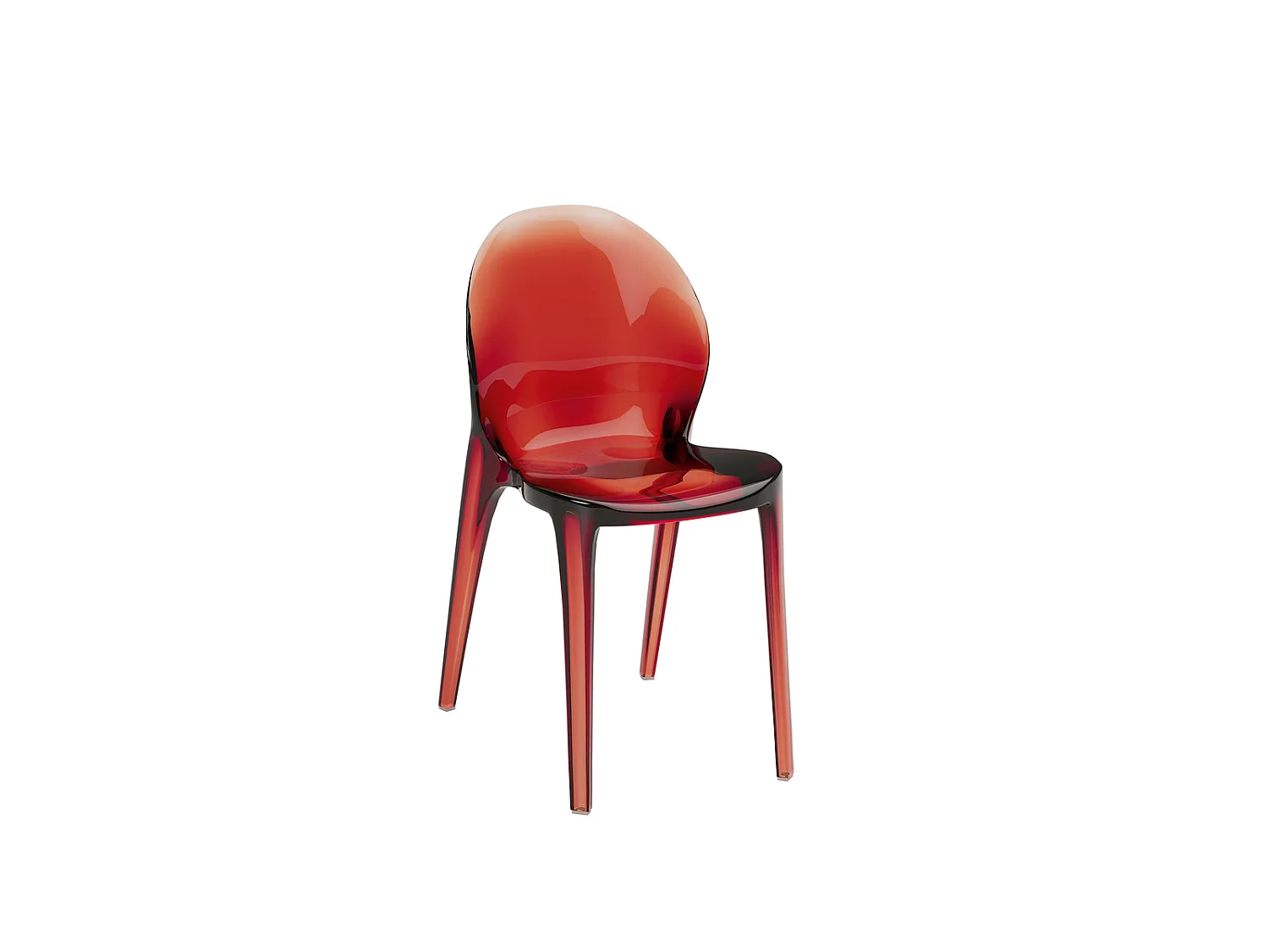 Ruby - Cadeira de Policarbonato para Sala de Estar e Sala de Jantar - Estrutura Monocoque Rossa Stones